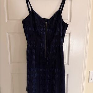 Barneys New York CO-OP Navy Patterned Mini Dress
